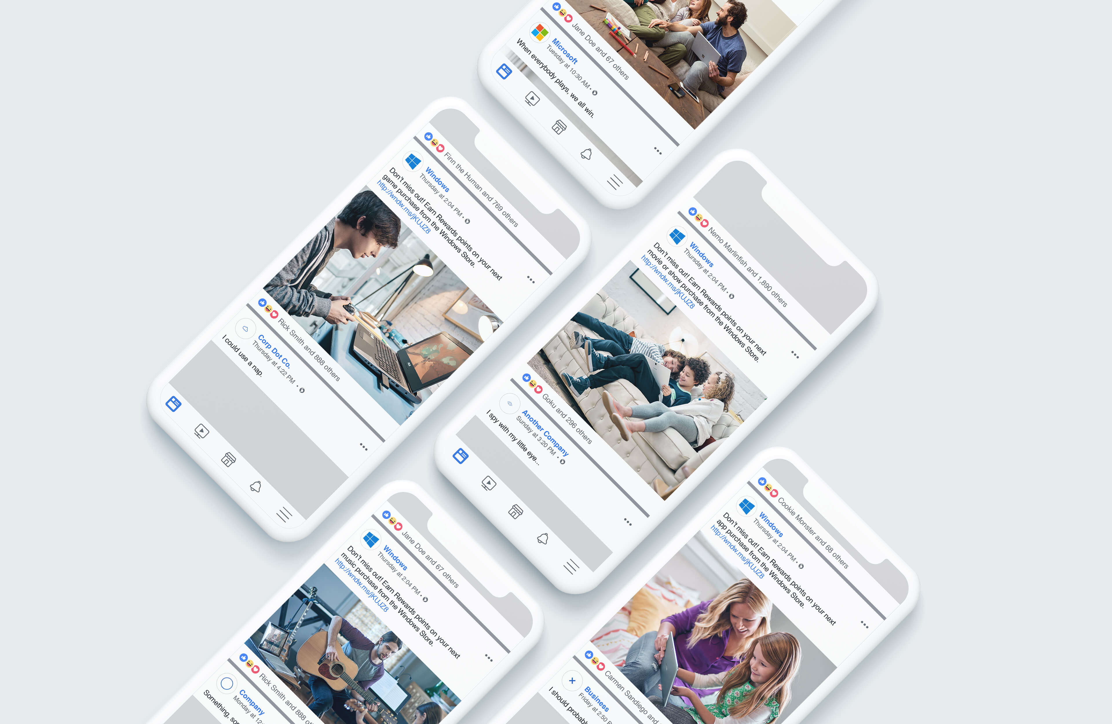 Microsoft Rewards Social Posts Mockup